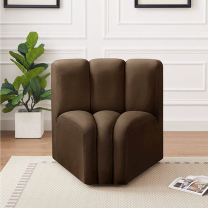 Arc Brown Velvet Curved Corner