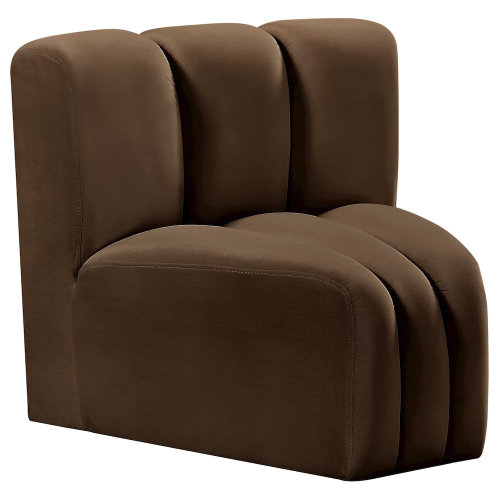 Arc Brown Velvet Curved Corner