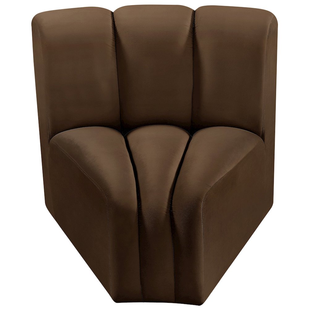 Arc Brown Velvet Curved Corner