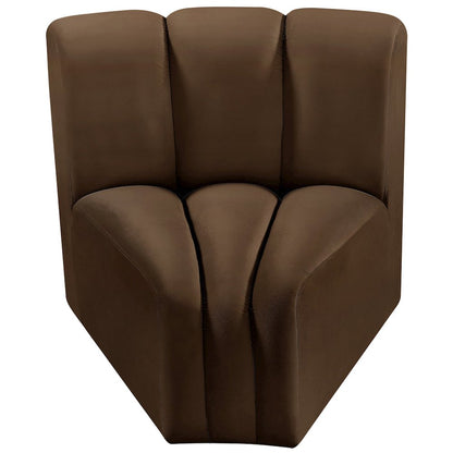 Arc Brown Velvet Curved Corner