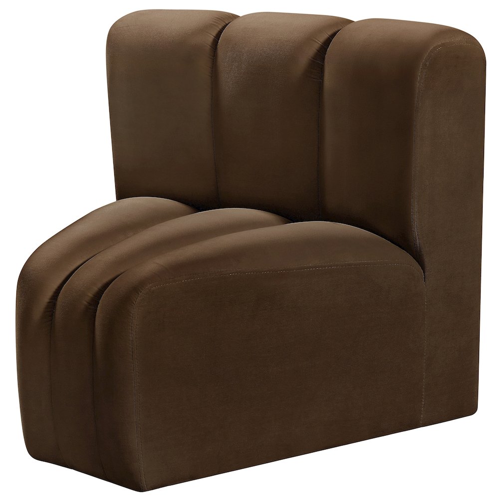 Arc Brown Velvet Curved Corner