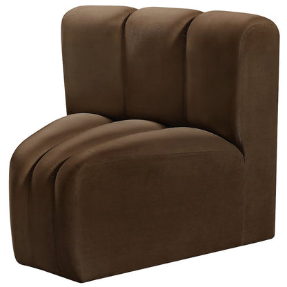 Arc Brown Velvet Curved Corner