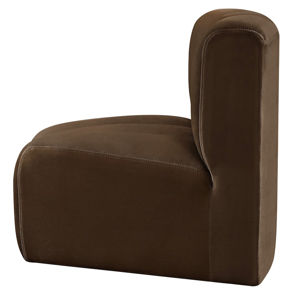 Arc Brown Velvet Curved Corner
