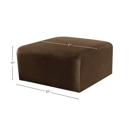 Arc Brown Velvet Ottoman