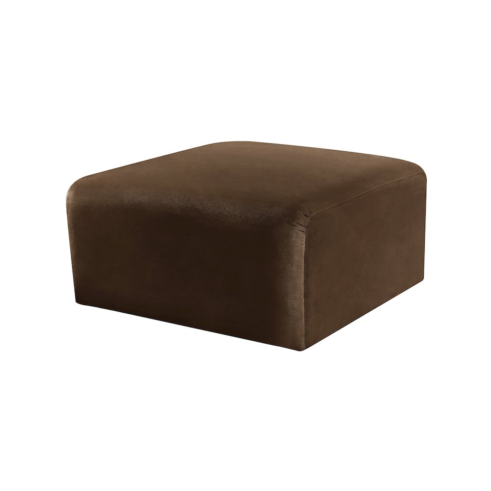 Arc Brown Velvet Ottoman