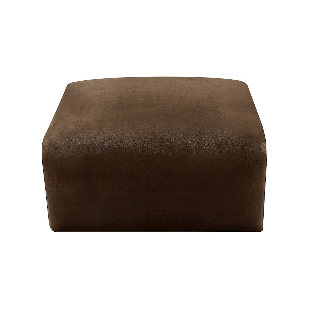 Arc Brown Velvet Ottoman