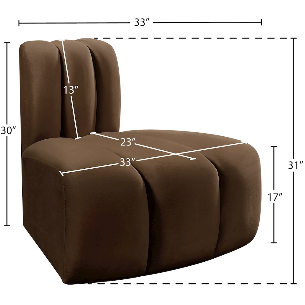 Arc Brown Velvet Reverse Corner