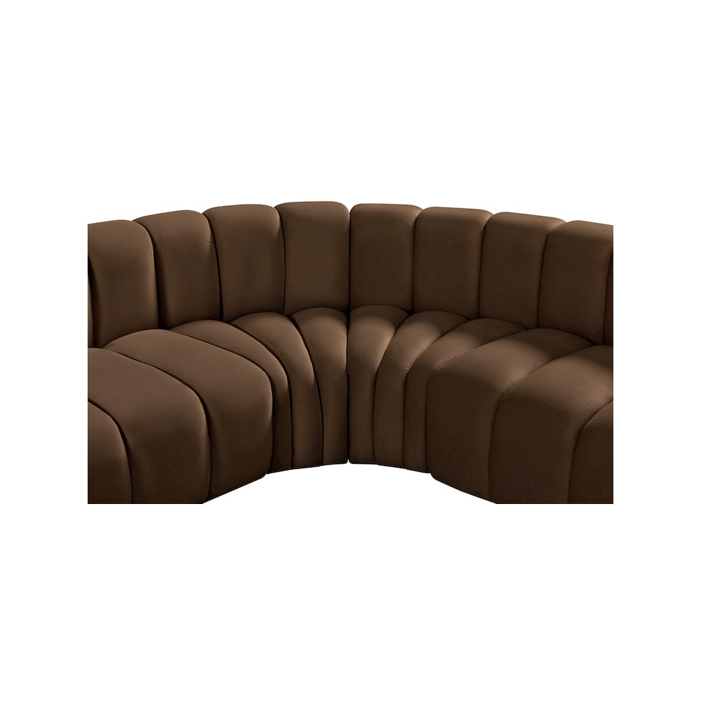 Arc Brown Velvet Modular Sofa