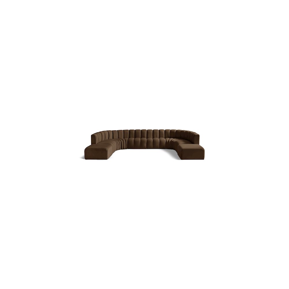 Arc Brown Velvet Modular Sofa