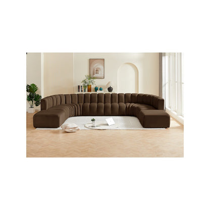Arc Brown Velvet Modular Sofa