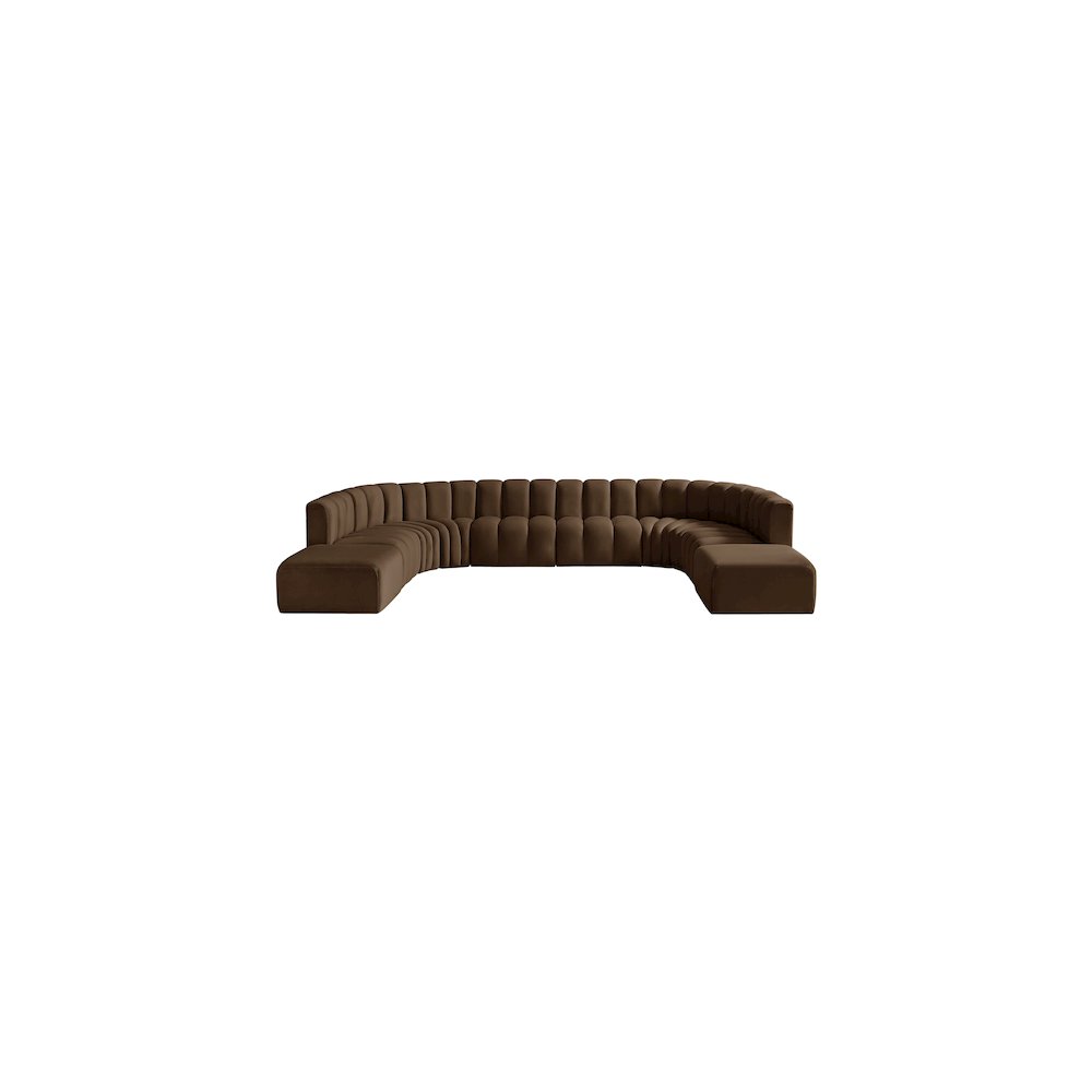Arc Brown Velvet Modular Sofa