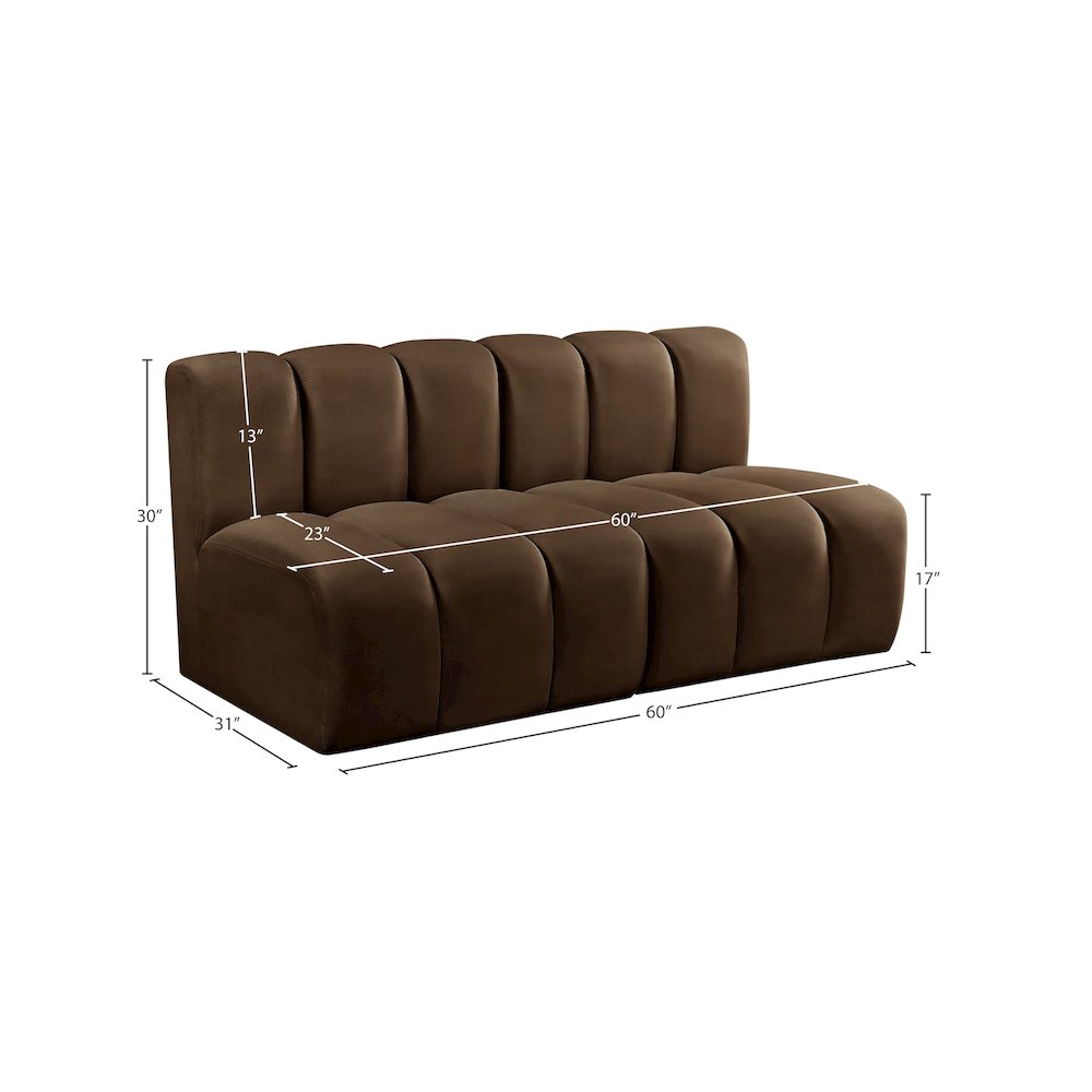 Arc Brown Velvet Modular Sofa