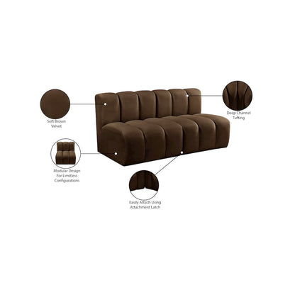 Arc Brown Velvet Modular Sofa