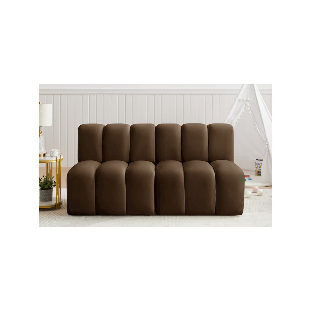 Arc Brown Velvet Modular Sofa