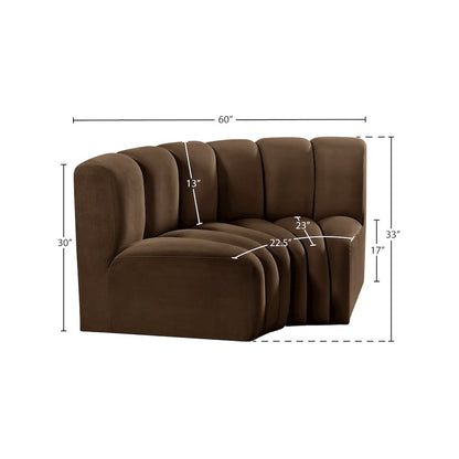 Arc Brown Velvet Modular Sofa