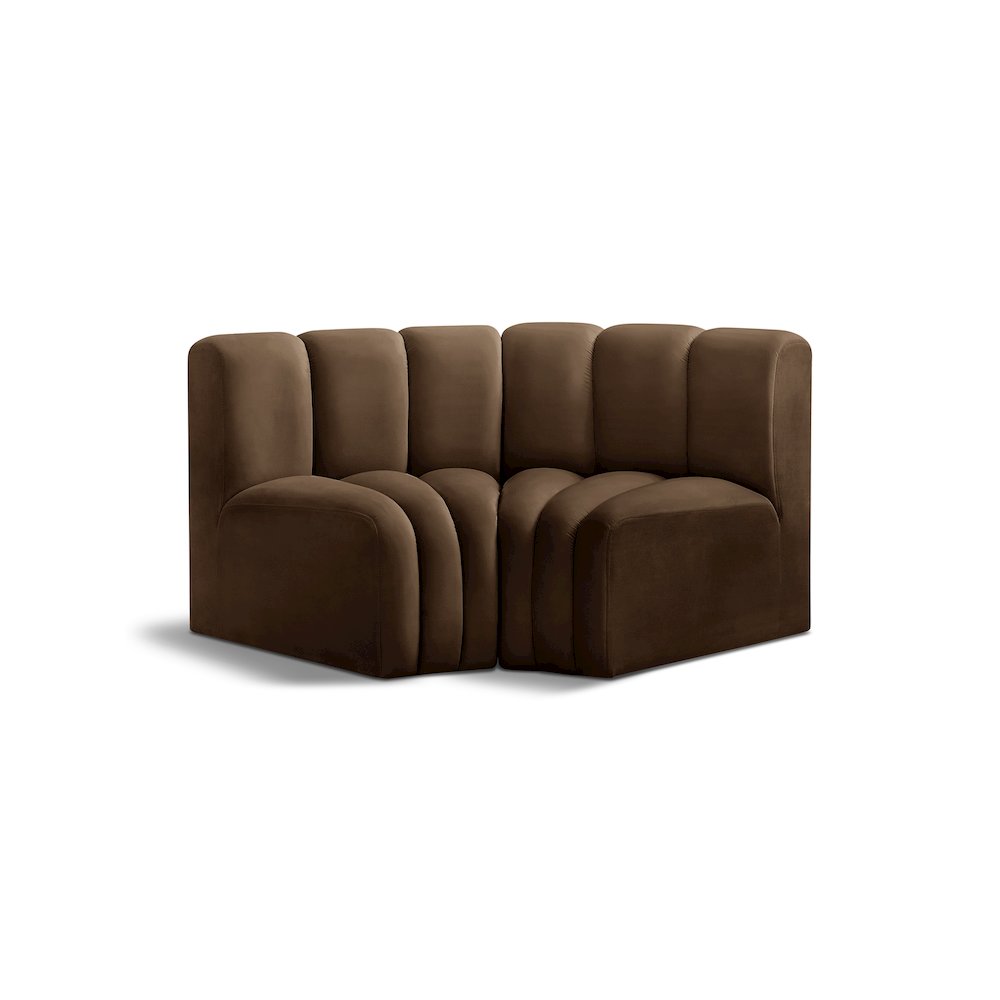 Arc Brown Velvet Modular Sofa