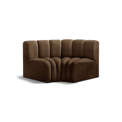 Arc Brown Velvet Modular Sofa