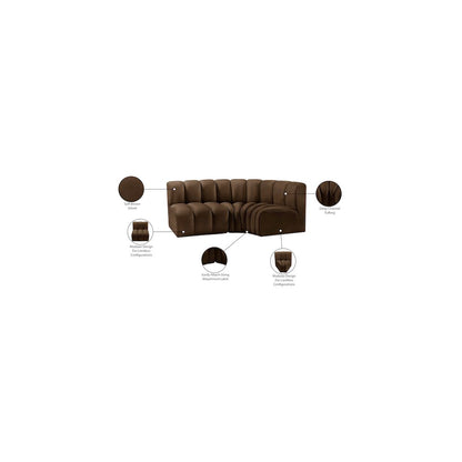 Arc Brown Velvet Modular Sofa