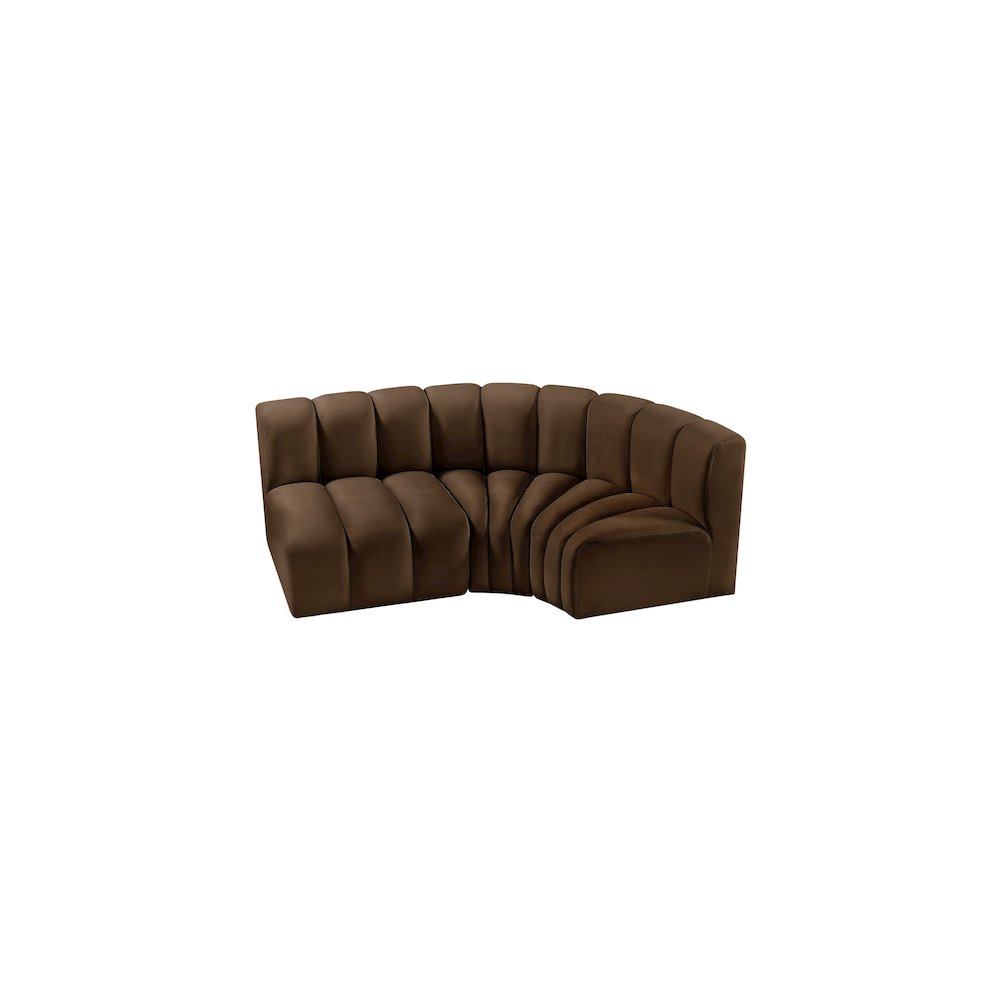 Arc Brown Velvet Modular Sofa
