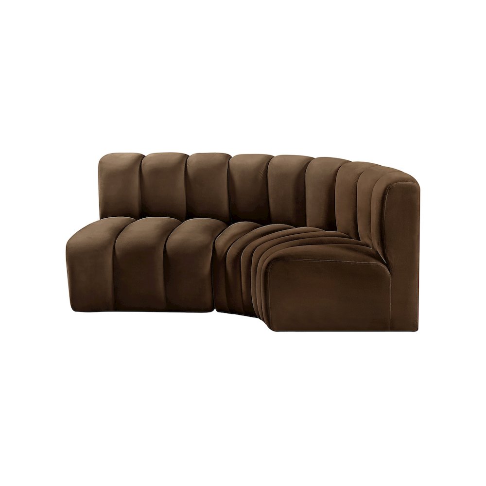 Arc Brown Velvet Modular Sofa
