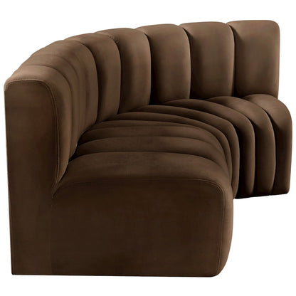 Arc Brown Velvet Modular Sofa