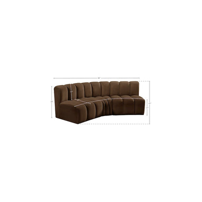 Arc Brown Velvet Modular Sofa