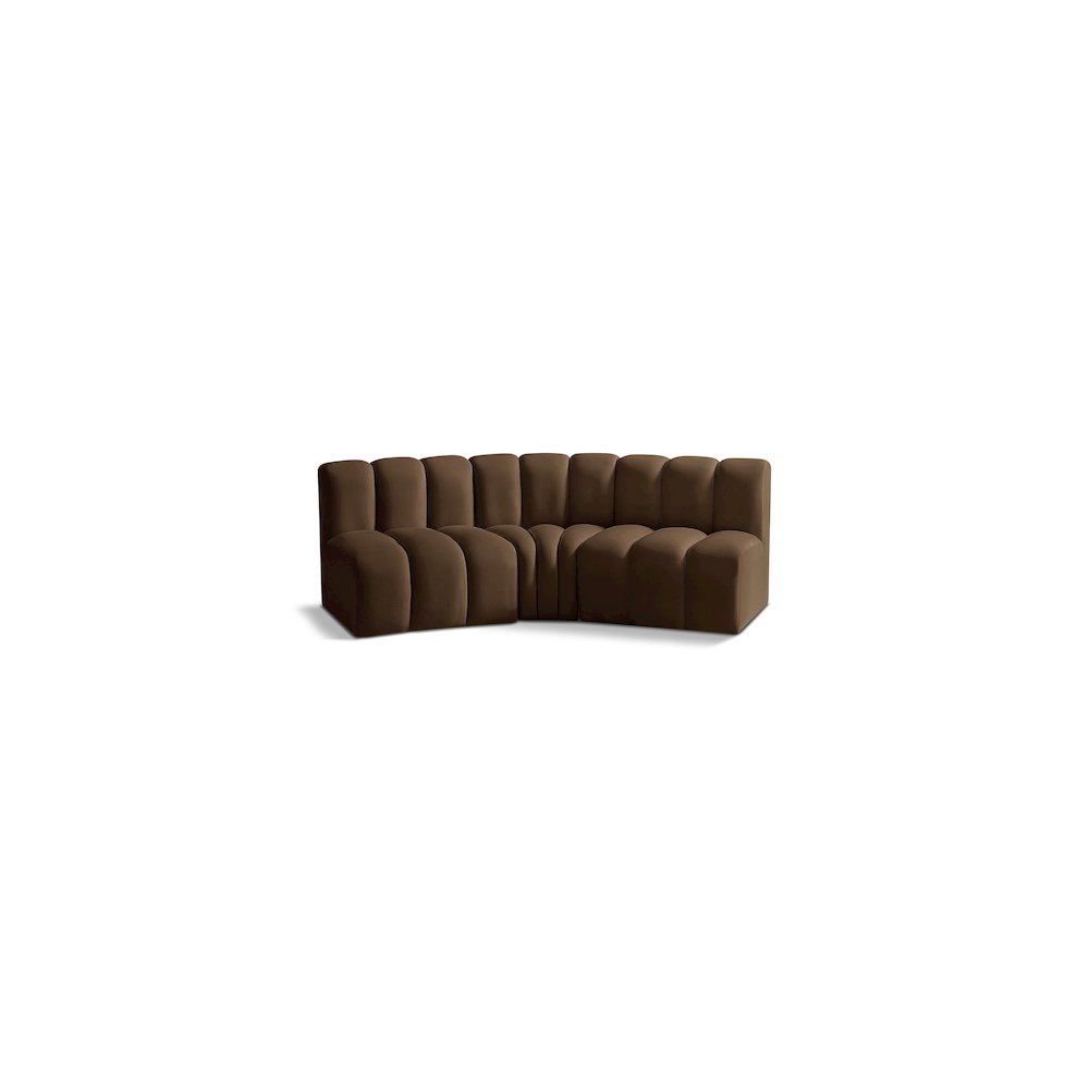 Arc Brown Velvet Modular Sofa