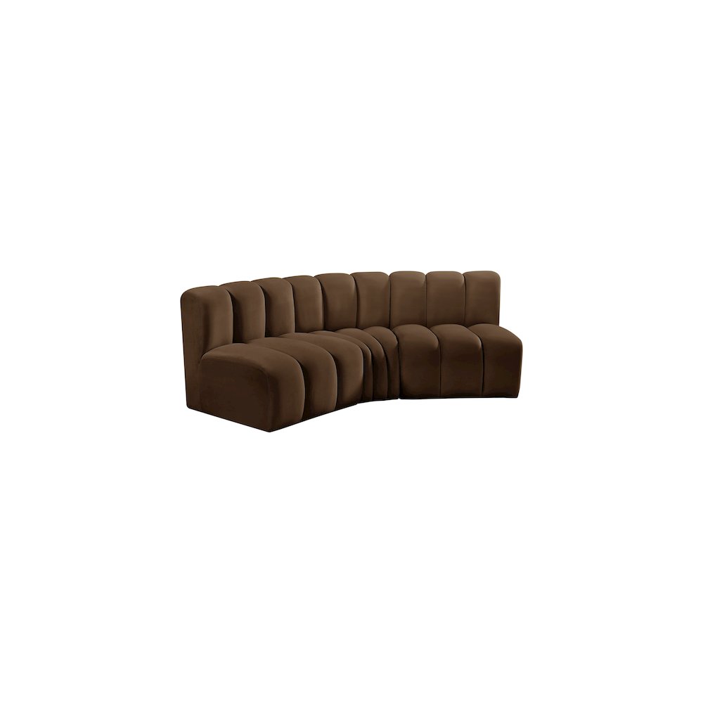 Arc Brown Velvet Modular Sofa