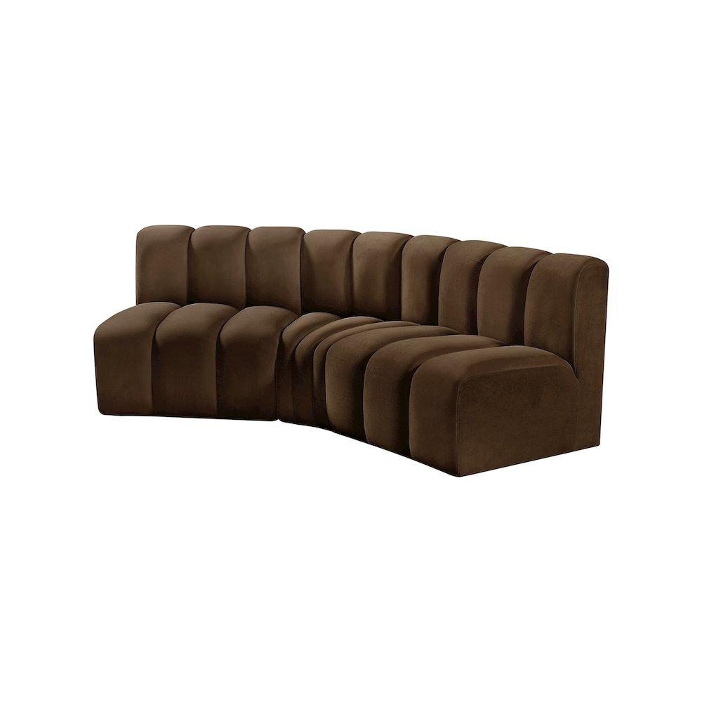 Arc Brown Velvet Modular Sofa