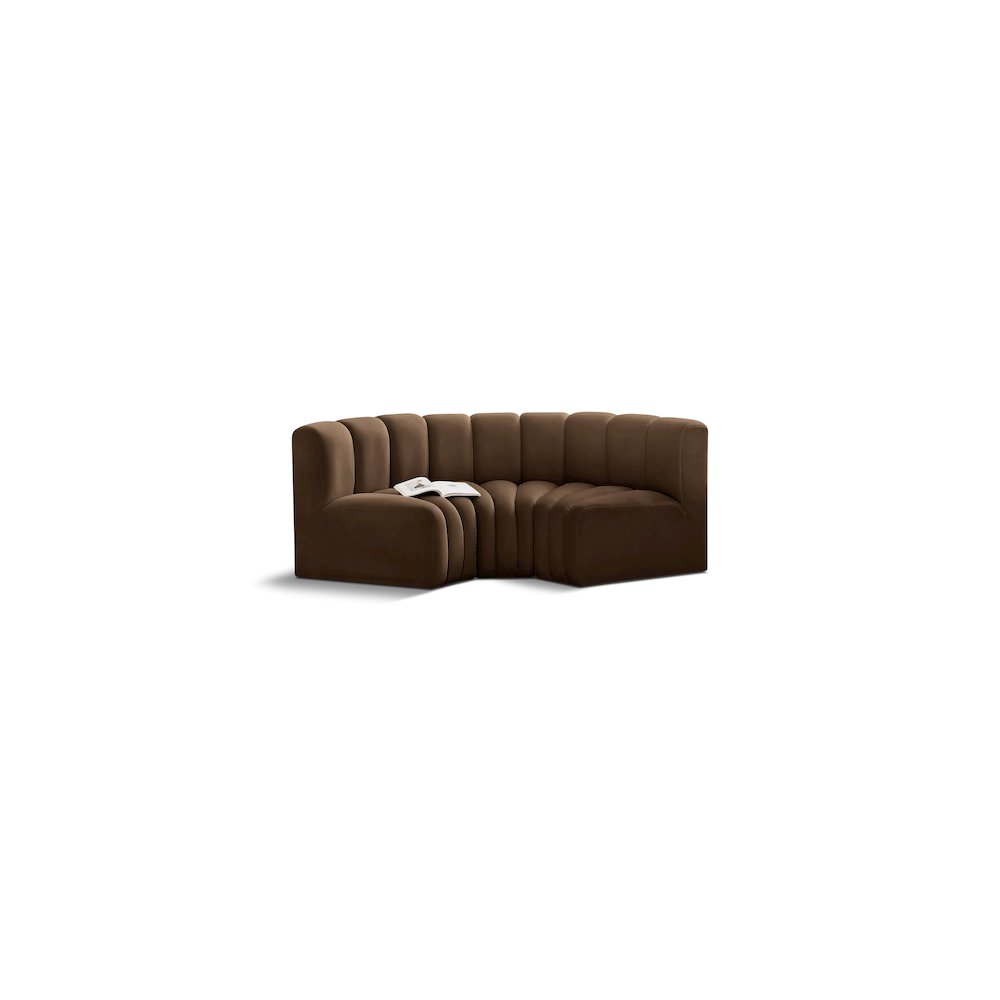 Arc Brown Velvet Modular Sofa