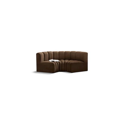 Arc Brown Velvet Modular Sofa