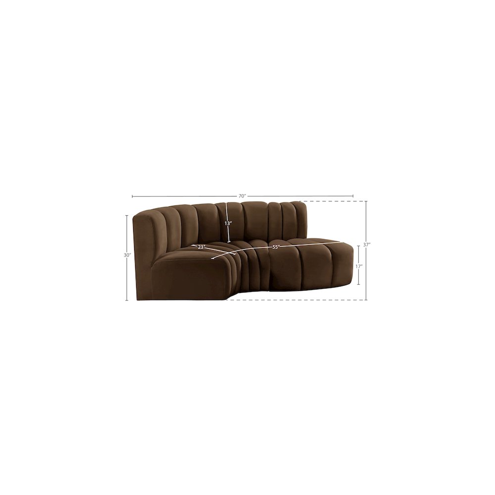 Arc Brown Velvet Modular Sofa