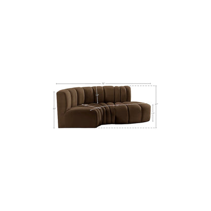Arc Brown Velvet Modular Sofa