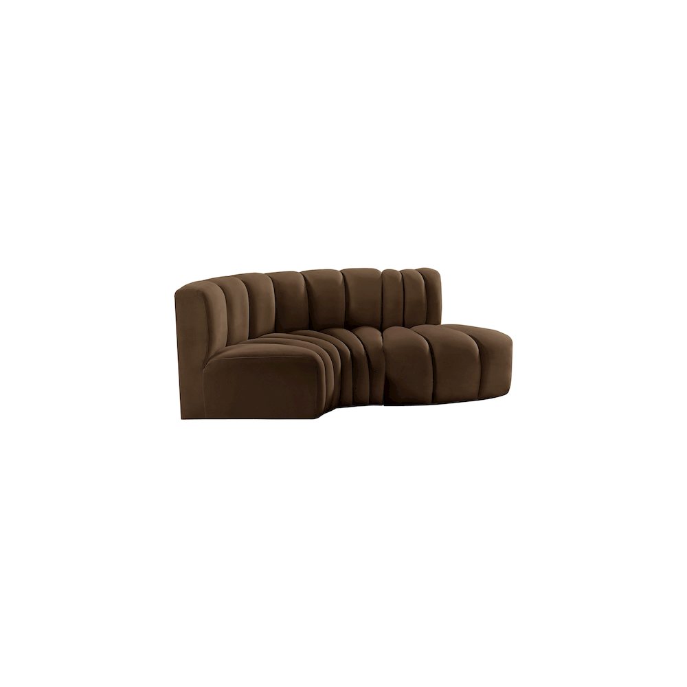 Arc Brown Velvet Modular Sofa
