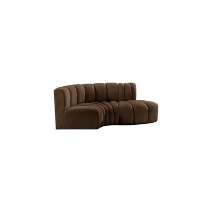 Arc Brown Velvet Modular Sofa