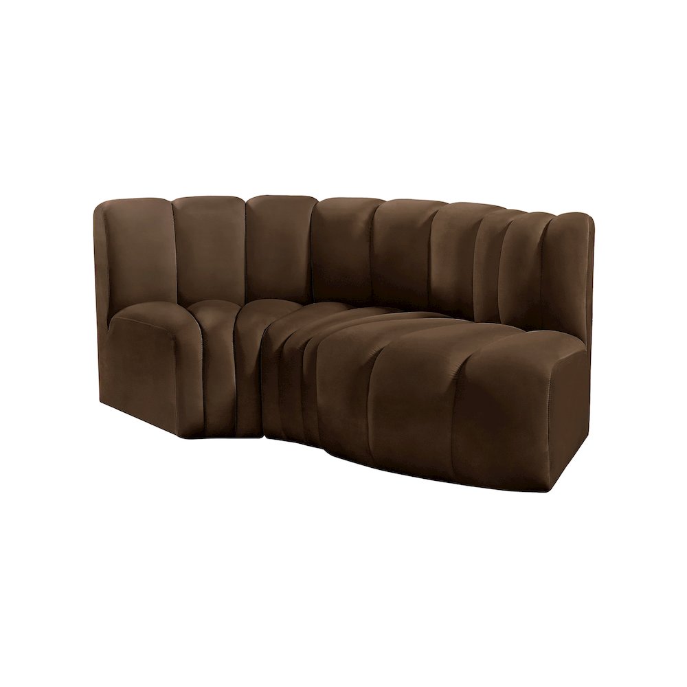 Arc Brown Velvet Modular Sofa