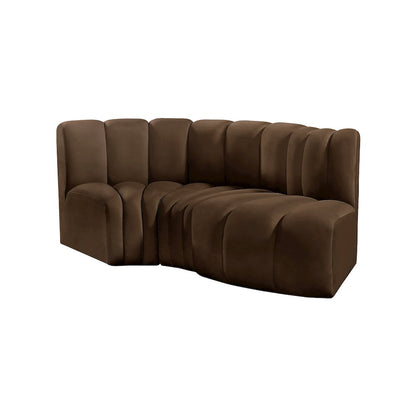 Arc Brown Velvet Modular Sofa