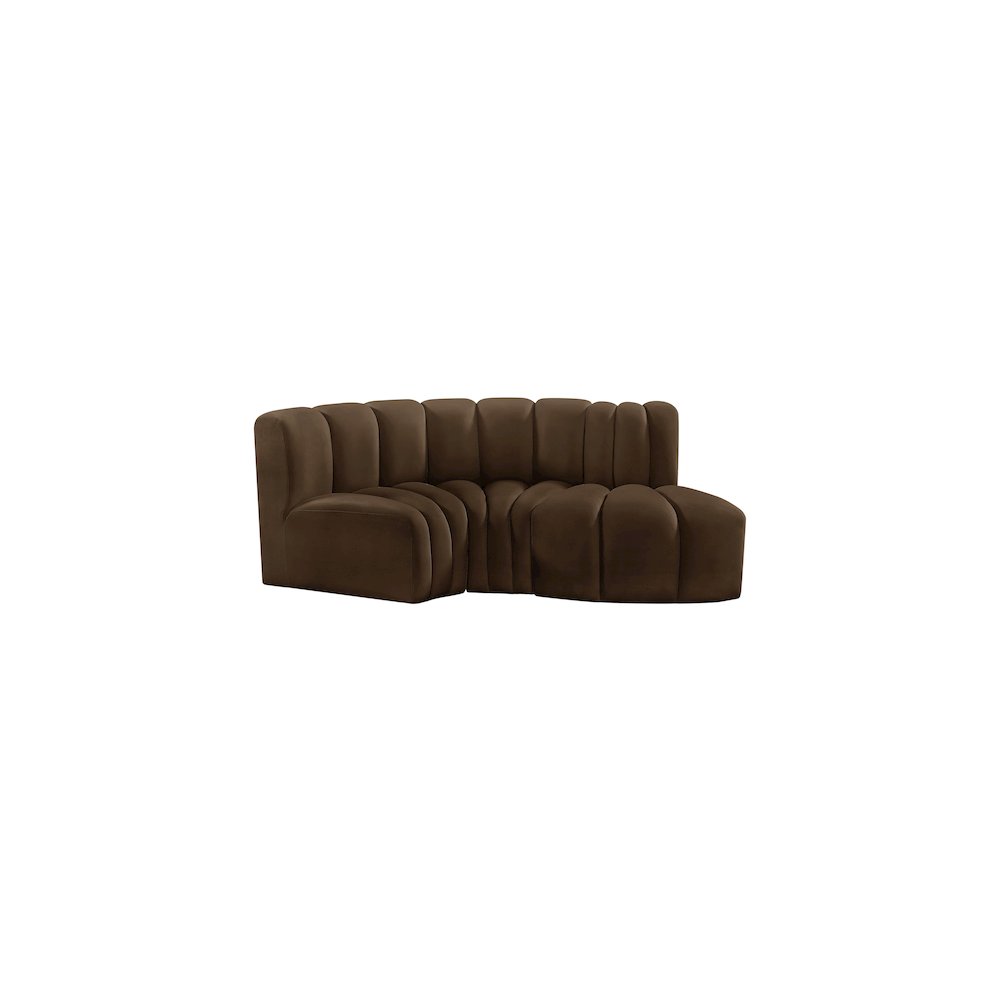 Arc Brown Velvet Modular Sofa