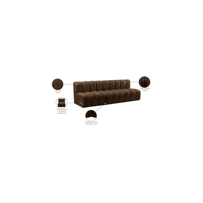 Arc Brown Velvet Modular Sofa