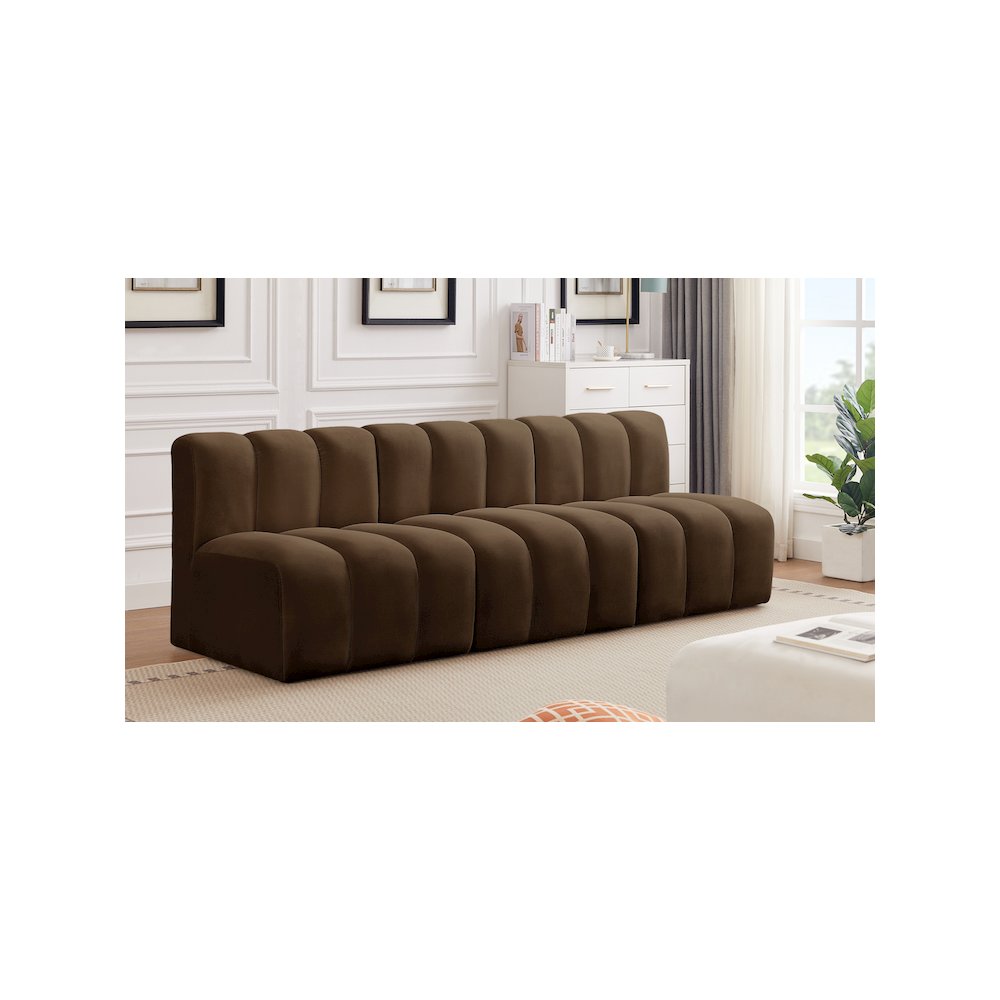 Arc Brown Velvet Modular Sofa