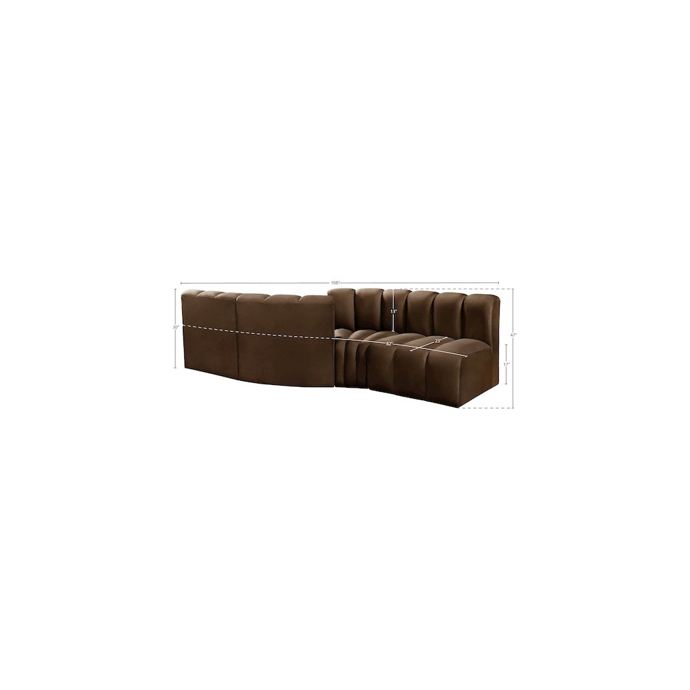 Arc Brown Velvet Modular Sofa