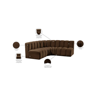 Arc Brown Velvet Modular Sofa