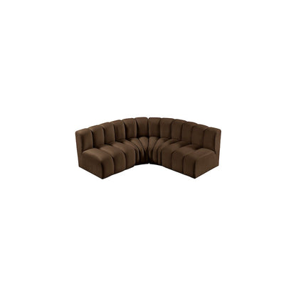 Arc Brown Velvet Modular Sofa