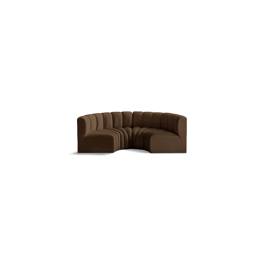 Arc Brown Velvet Modular Sofa