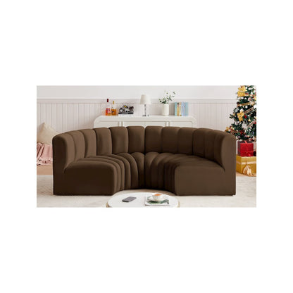 Arc Brown Velvet Modular Sofa