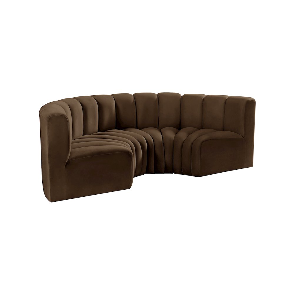 Arc Brown Velvet Modular Sofa