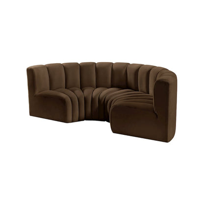 Arc Brown Velvet Modular Sofa