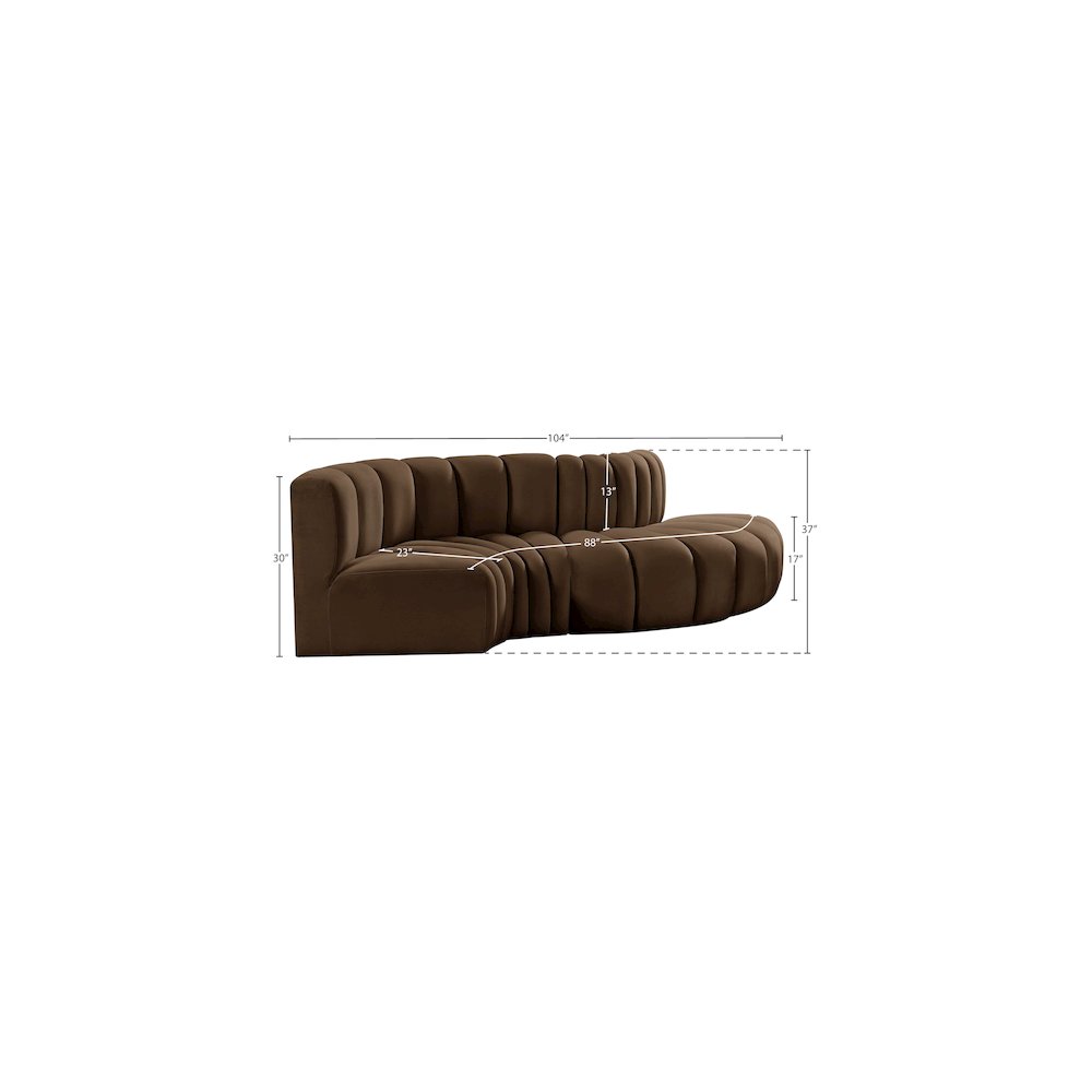 Arc Brown Velvet Modular Sofa
