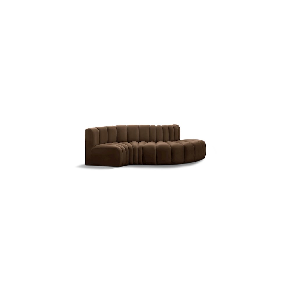 Arc Brown Velvet Modular Sofa