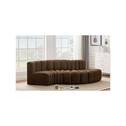 Arc Brown Velvet Modular Sofa